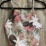 Old Navy Tropical Green Pink Floral Longline Powersoft Sports Bra Large Photo 0