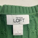 Ann Taylor Loft Women's Cable‎ Knit Sweater Apple Green Large Green Photo 5