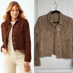 Ecru  light brown denim jacket with fray hem size XL minimalist normcore Photo 1
