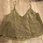 Young Fabulous and Broke  Rehan Swing Linen Blend Tank Cami Top Shirt Olive Green L Photo 5