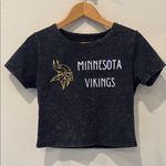 Olivia Rae Minnesota Vikings Livi by  Black Stonewash Crop Baby Tee Size Medium Photo 0