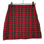 Brandy Melville  Red & Green Tartan Plaid Mini Skirt OS Photo 1