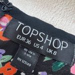 Topshop  Floral Bell Sleeve A-Line Mini Dress Black Multicolor Size 4 Photo 8