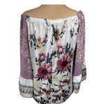 White House | Black Market Satin Floral Off The Shoulder Blouse Size Small Photo 1