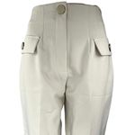 ZARA Women's Off White High Waisted Pleated Straight Trouser Dress Pants Size S Photo 3