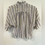 Sandro Striped Guipure Lace Trim Short Top Blouse Size 4 Small EUC Photo 6