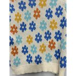 THML  Cropped Short Sleeve Sweater XS Flower Boho Festival Cottagecore Hippie Photo 2