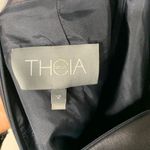 Theia Black Cocktail Dress Mesh Illusion Neckline Pleated A Photo 5