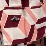 Bold Elements Wrap Dress Women's Size 1X Long Sleeve Pink Maroon Geometric Print Photo 2