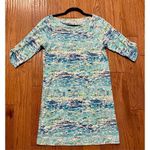 Lilly Pulitzer high tide boatneck 3/4 sleeve dress beach umbrella print Photo 8