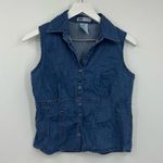 Faded Glory  Vintage Y2K Denim Button Up Vest Shirt Size Small Early 2000s Photo 1
