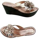 Donald Pliner Metallic Leather Water snake FlexSole Wedge Platform Shoe $215 NIB Gold Size 8.5 Photo 0