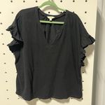 Terra & Sky Black flutter sleeve tee size 1X Photo 0