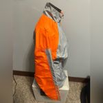 Nike Womens Medium (8-10) Orange/Gray Full ZIP Trench Coat Photo 3