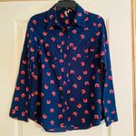 Red Camel Navy Button Down Shirt Red Fox Graphic Size Small Photo 0