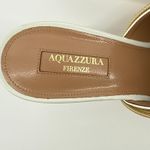 Aquazzura Firenze Rendez Vous 75 White Leather Gold Coil Mule Pumps Size 38.5 Size 8 Photo 6
