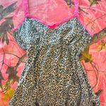 y2k vintage 2000s cheetah leopard animal print pink lace bow camisole babydoll tank top Size One Size Photo 0