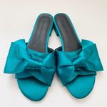Rebecca Minkoff  teal satin bow flats NEW Photo 1