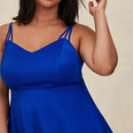 Torrid  scuba strappy L peplum electric blue babydoll top Photo 0