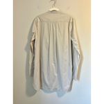 Vince Knife Pleats Poplin Blouse Taupe Beige Tuxedo Style Tunic Top Womens sz. S Photo 3