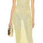 ASTA RESORT Natalia Dress in Chartreuse Sequin Small New Womens Maxi Gown Yellow Photo 0