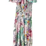 Vintage Brenner Floral Maxi Dress Tie Front Size 5/6 Made in USA Photo 0