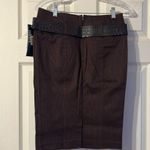 Takara NWT Dillard’s Brown & White Pin Stripe Pencil Skirt W/Belt Junior’s Size 5 Photo 3