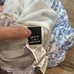 Floral Blue and White Strapless Top Photo 3