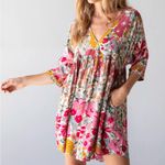 Natural Life  Stella V-Neck Mini Dress in Pink Vintage Floral Women’s Size Small Photo 0