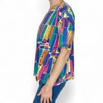 Vintage 90’s Penny Lane Colorful Abstract Bow Tee Shirt Multiple Size L Photo 1