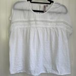 Gypsies & Moondust  women’s boxy fit semisheer white swiss dot crochet top size L Photo 1