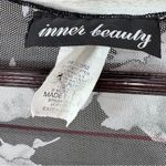 Inner Beauty Floral Sheer Mesh Kimono Topper Open Front Black White XL Photo 8