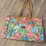 Lilly Pulitzer jubilee patchwork diaper bag with changing pad RARE Photo 0