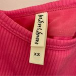 For Love & Lemons  Pink Ribbed Bodysuit Size XS Barbie Core Hot Pink Photo 4