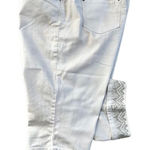 CJ BANKS Relaxed Stretch White Capri Crop Embellished Jean size 20W Photo 0