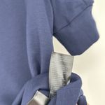 White House | Black Market WHBM  Pleated Sleeve Knit Top Navy Blue Crew Neck Size S Photo 8