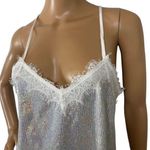 Andree by Unit Andrée By Unit Silver Sequin Lace Lined Cami Size S Photo 1