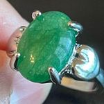 Green jade women heart ring size 8.75 Photo 7