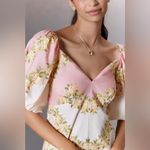 Farm Rio x Anthropologie Cream Banana Floral Linen Romper Balloon Sleeves XL NWT Photo 2