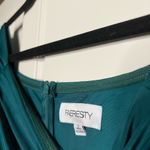 Faeriesty Teal Off the Shoulder High Slit Evening Gown Blue Photo 4