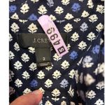 J.Crew  Navy Blue Floral Tunic Popover Cotton Long Sleeve Shirt Women's Size 2 Photo 4
