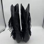 Vintage ACME Women's Dress Western Side Fringe Star Boots Size 6 Black Leather Photo 7