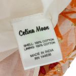 CELINA MOON 100% cotton boho long metallic maxi dress S‎ Orange Photo 5