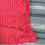 Cacique Women's  Ruched Bandeau Coral White Polka Dot Swimsuit Size 38D EUC #5036 Photo 2