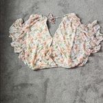 Daytrip  Floral Chiffon Swiss Dot Top SIZE M Photo 5