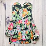 NIKI Vintage 80s Floral Strapless Retro Short Prom Dress Multiple Size M Photo 6