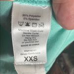 LuLaRoe  Iris Aqua Blue V-Neck Short Sleeve Tunic Top Size XXS Oversized Photo 2