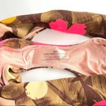 Aerie High Cut Cheeky Bikini Bottoms Ribbed Brown Pink Floral XXL Photo 7