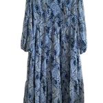 Joie  Parisian Paisley Long Sleeve Tiered Midi Maxi Dress Blue Floral NWT XXL Photo 5