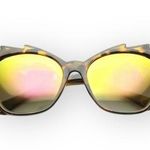 new Electra Pointed Mod Cat Eye Sunglasses π€ Pink Yellow Flash Mirror Lens π€ Photo 0